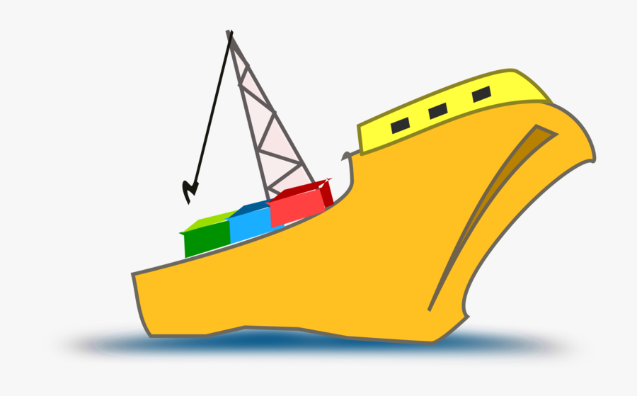Vehicle,yellow,line - Shipping Boat Clipart, Transparent Clipart