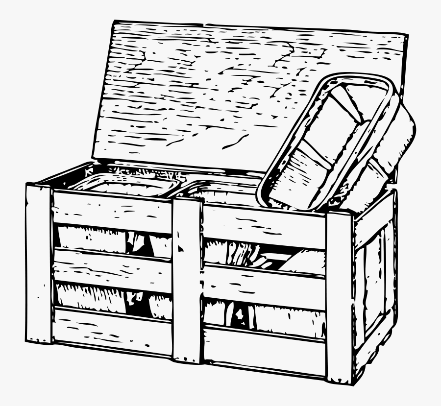Line Art,area,rectangle - Wooden Box Line Drawing, Transparent Clipart
