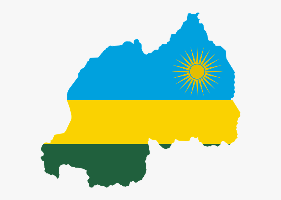 Rwanda Flag Map, Transparent Clipart