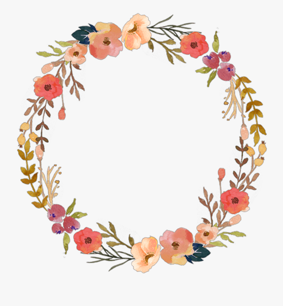 September Flowers Flores Circleframe Overlay Fallcolors - Flower Circle Background Hd, Transparent Clipart