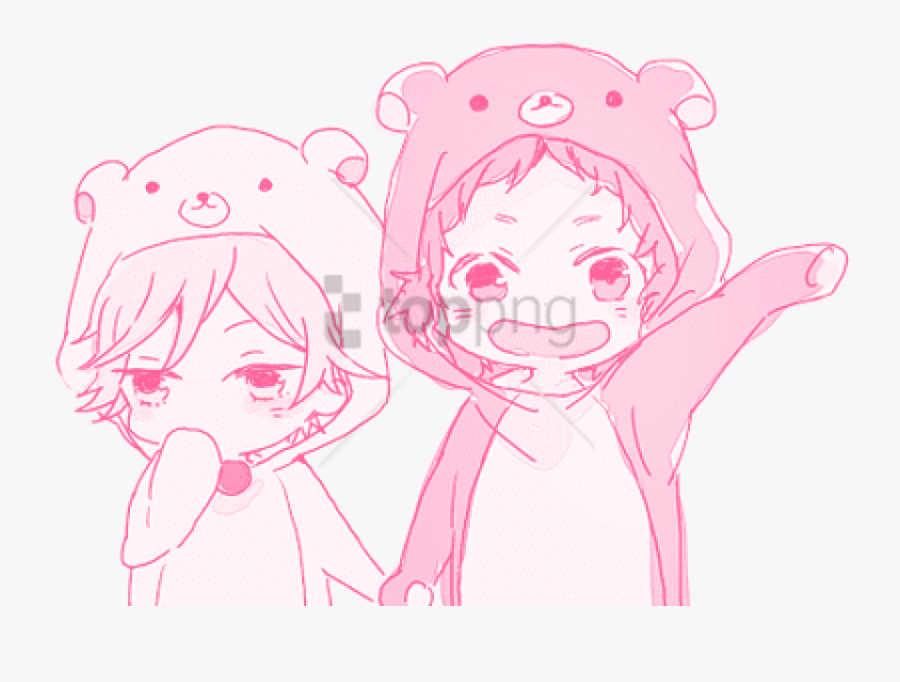 Drawing Blush Anime Clip Transparent Download - Holding Hands Drawing Anime, Transparent Clipart