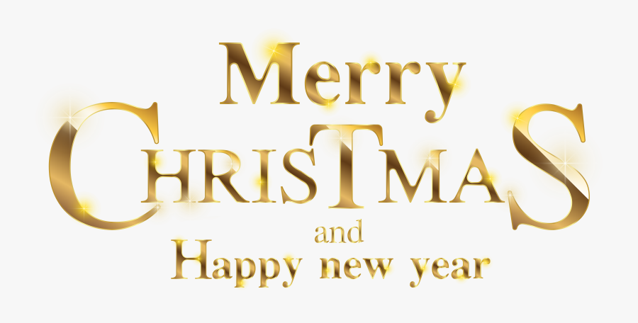 Transparent Gold Christmas Clipart - Merry Christmas And Happy New Year 2019 Png, Transparent Clipart