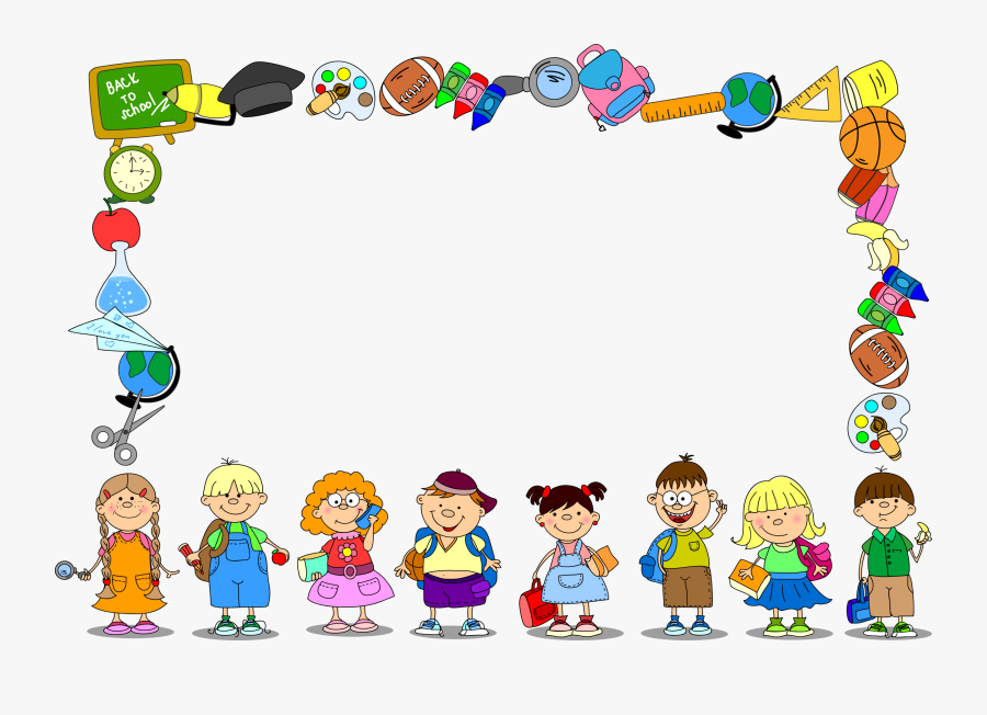 School Picture Frames Clip Art - Border School Background Design, Transparent Clipart