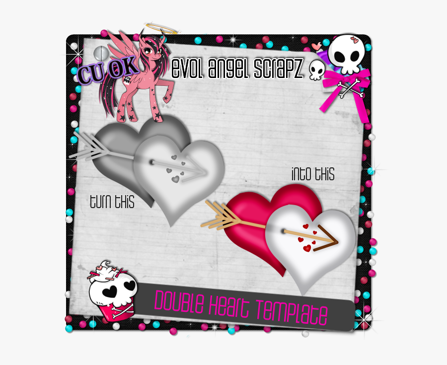 New~double Heart Template - Heart, Transparent Clipart