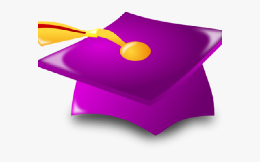 Graduation Cap Purple And Yellow, Transparent Clipart