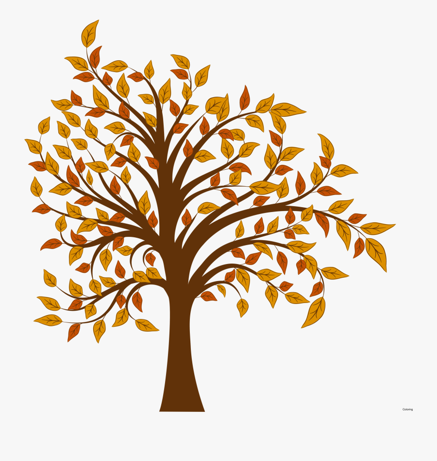 Fall Clipart Branch - Fall Leaves Tree Clip Art, Transparent Clipart