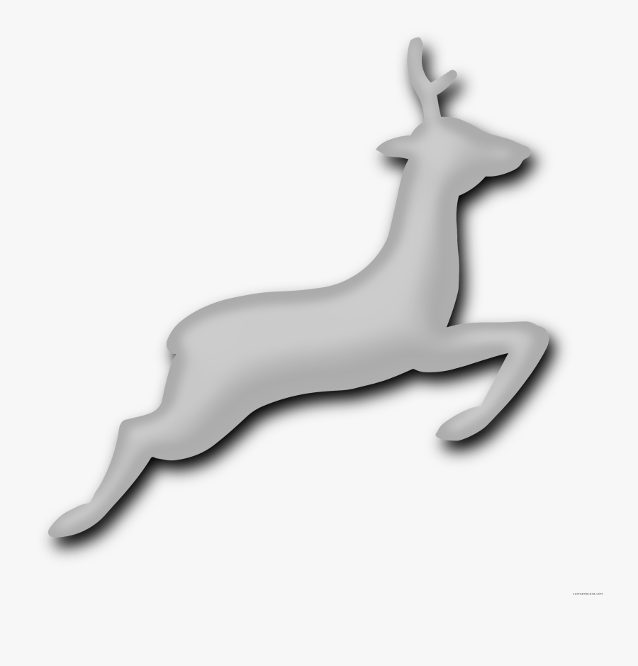 Deer Running Animal Free Black White Clipart Images - Kangaroo, Transparent Clipart