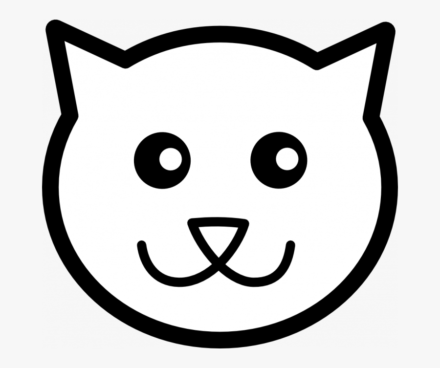 Cat Face Coloring Page Murderthestout - Cat Face Clipart Black And White, Transparent Clipart