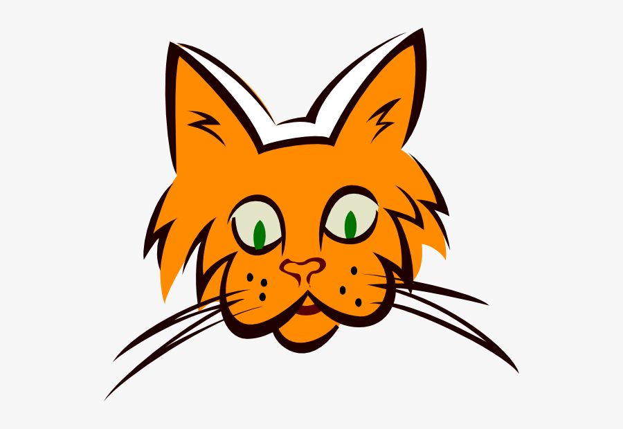 Orange Cat Face Clip Art - Whiskers Clipart, Transparent Clipart