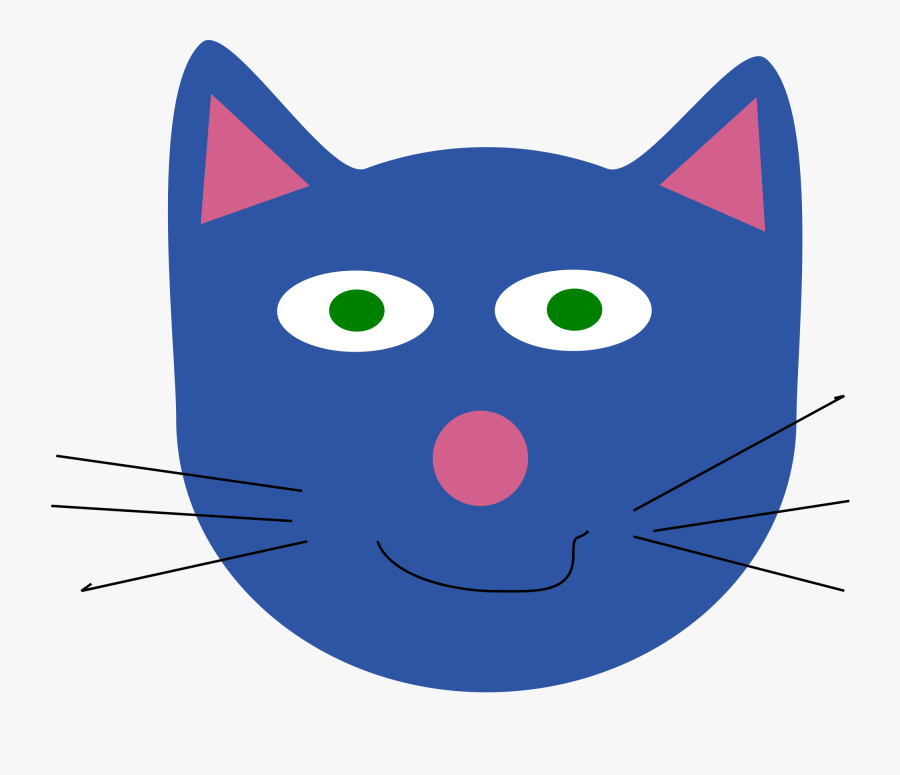 Transparent Cat Face Clipart - Blue Cat Face Clipart, Transparent Clipart