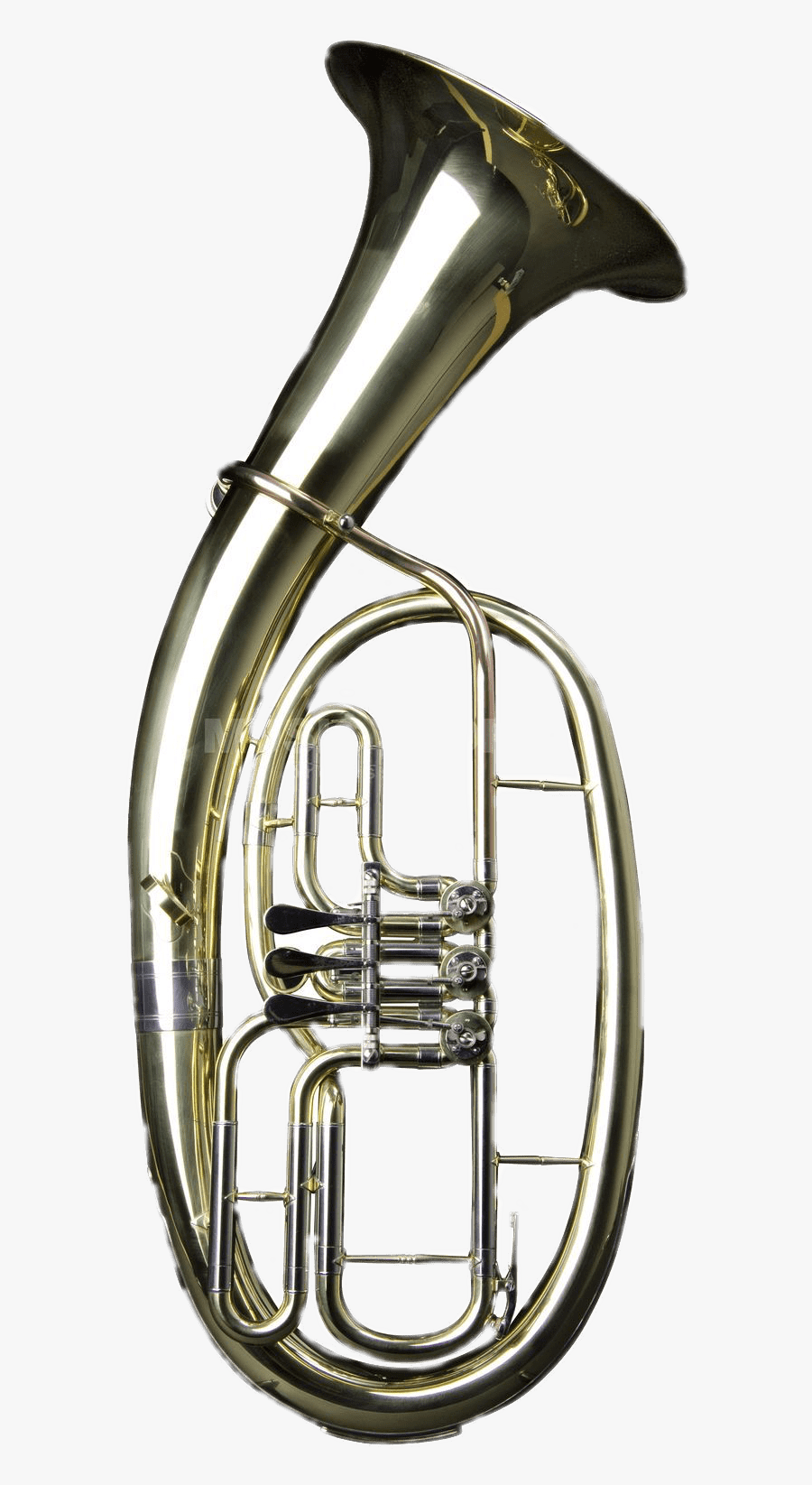 Brass Tenor Horn - Clipart Brass Instrument Drawing Tenor Horn, Transparent Clipart
