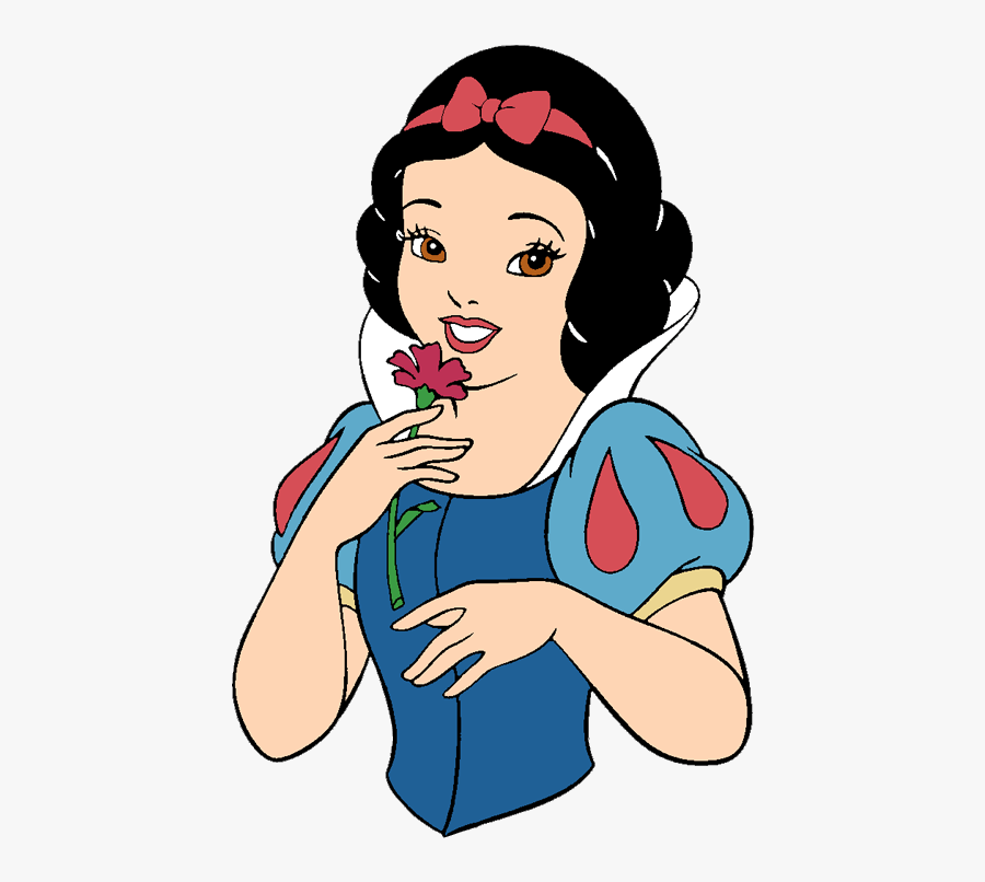 Snow White Holding A Flower - Snow White Disney With Flower, Transparent Clipart