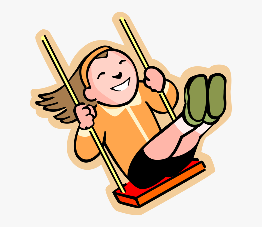 Girl Swings On Playground Swing - Kid On Swing Clipart, Transparent Clipart