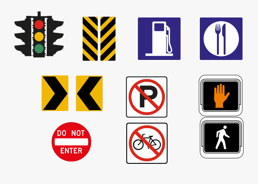 Clipart Road Road Sign - Road Signs Color Png, Transparent Clipart