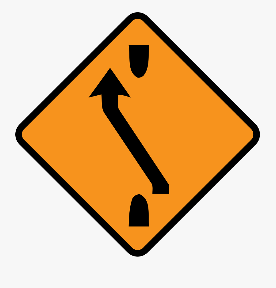 Clipart Diamond Road Sign - Bend In The Road To The Left Ahead, Transparent Clipart
