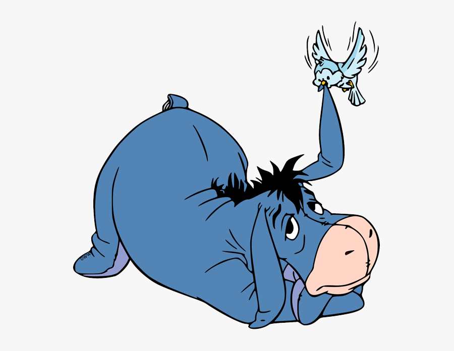 Eeyore And A Bird, Transparent Clipart