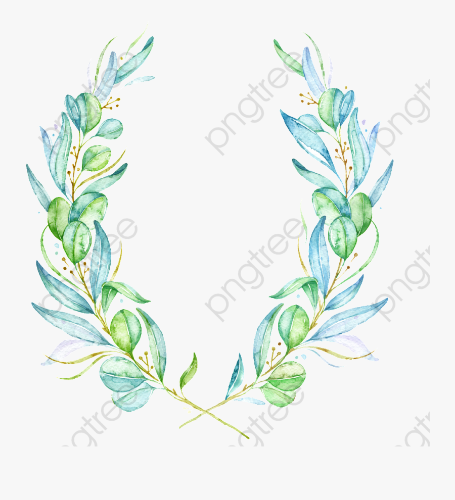 Leaves Png Olive - Water Color Leaves And Flowers, Transparent Clipart