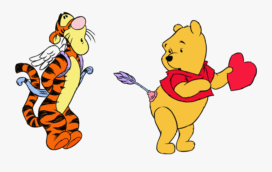 Valentine Clipart Pooh - Winnie The Pooh With A Heart, Transparent Clipart