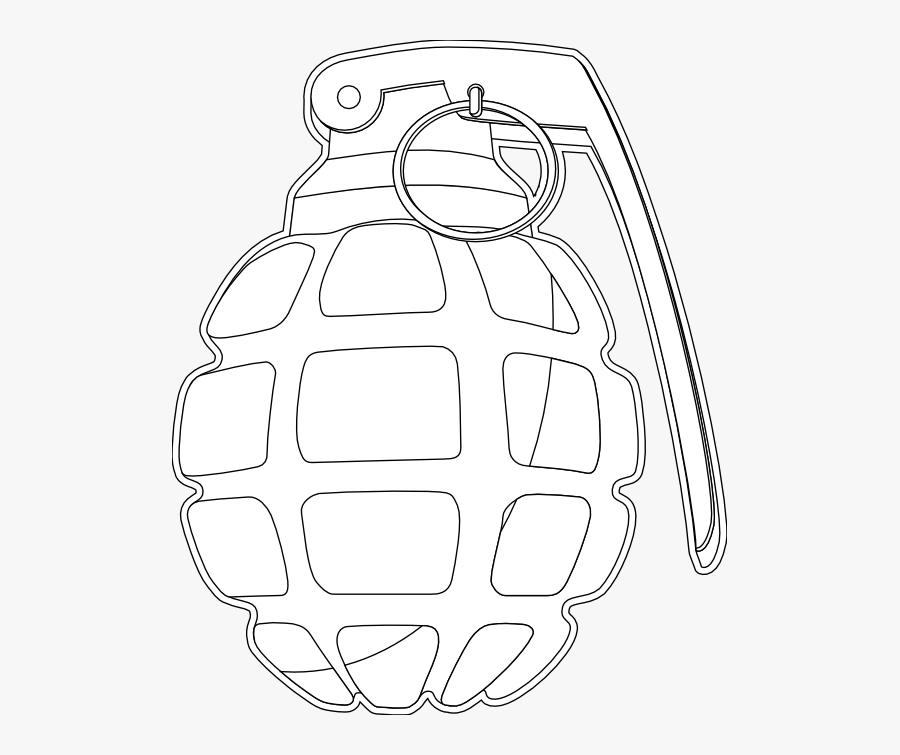 Tzunghaor Grenade Normal Black White Clipartist Grenade - Grenade Photo Black And White, Transparent Clipart