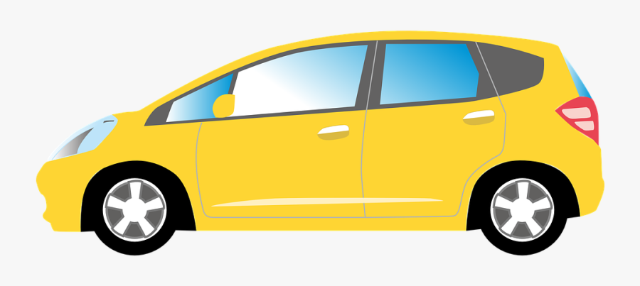Honda-fit - Yellow Car Vector Png, Transparent Clipart
