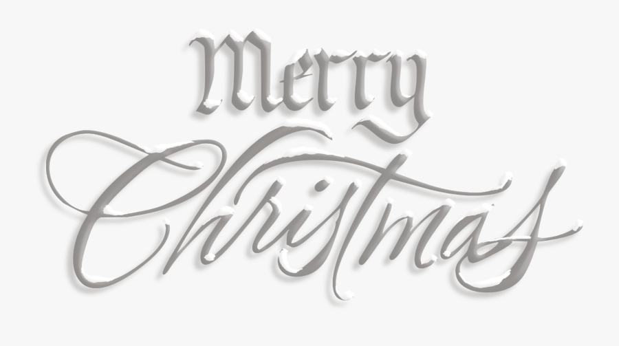 Merry Christmas Words White, Transparent Clipart