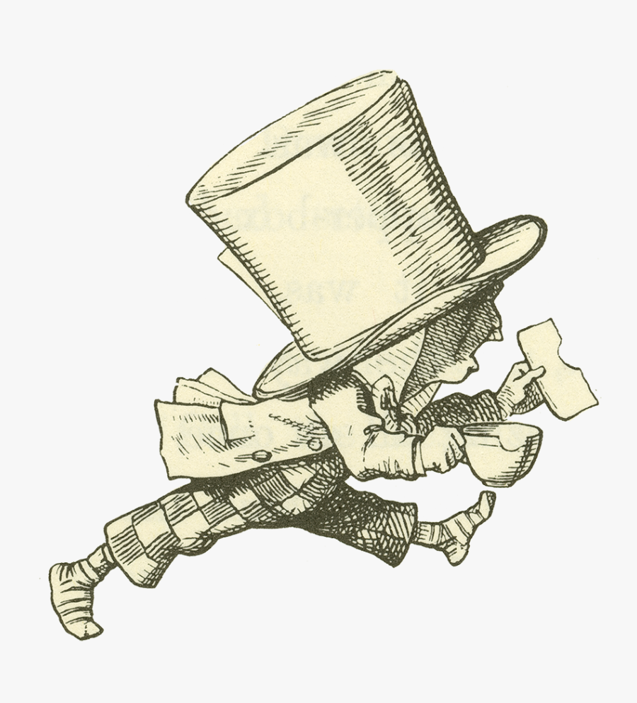 Mad Hatter Running - Alice In Wonderland Illustrations Mad Hatter, Transparent Clipart
