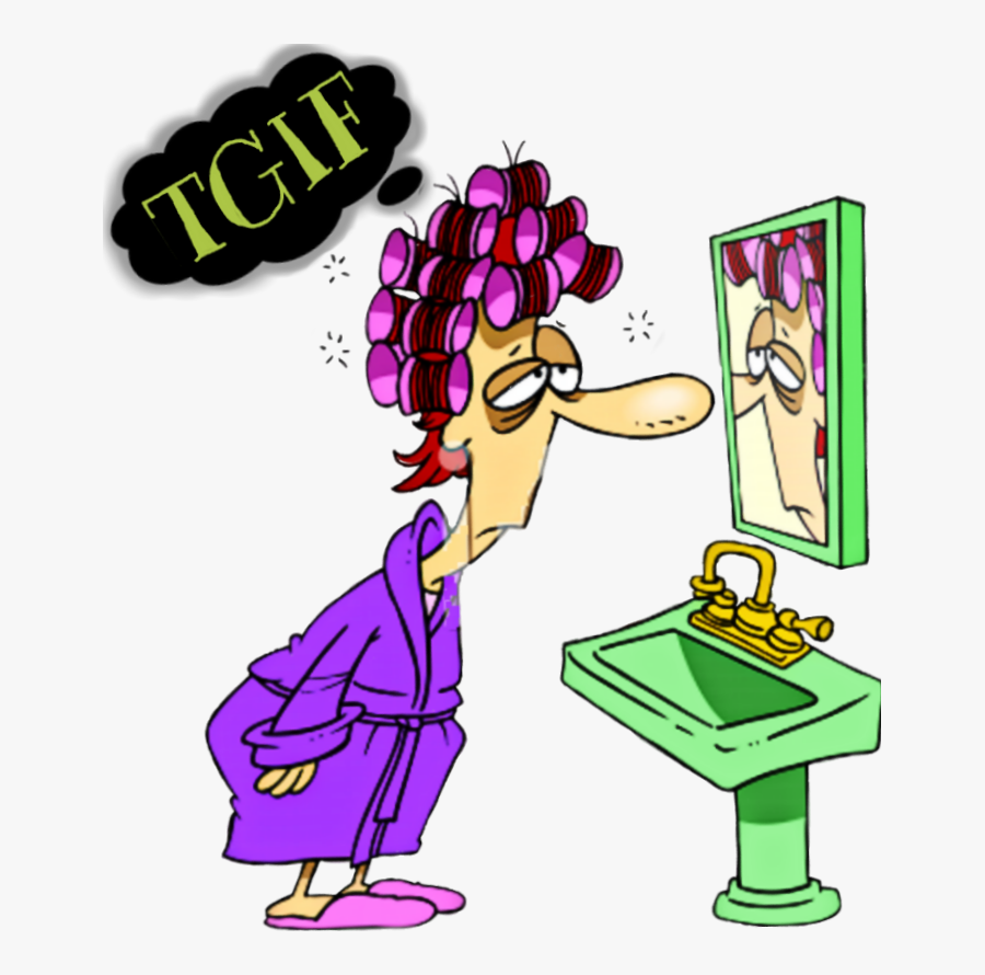 Sleepy Tired Woman Cartoon, Transparent Clipart