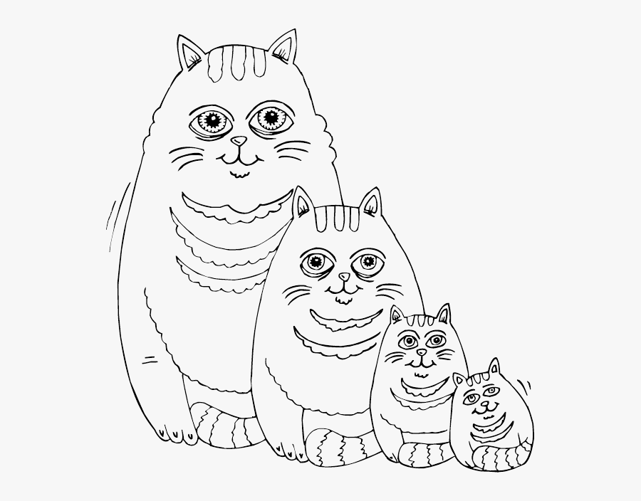 Transparent Fat Cat Clipart - Fat Cat Coloring Pages, Transparent Clipart