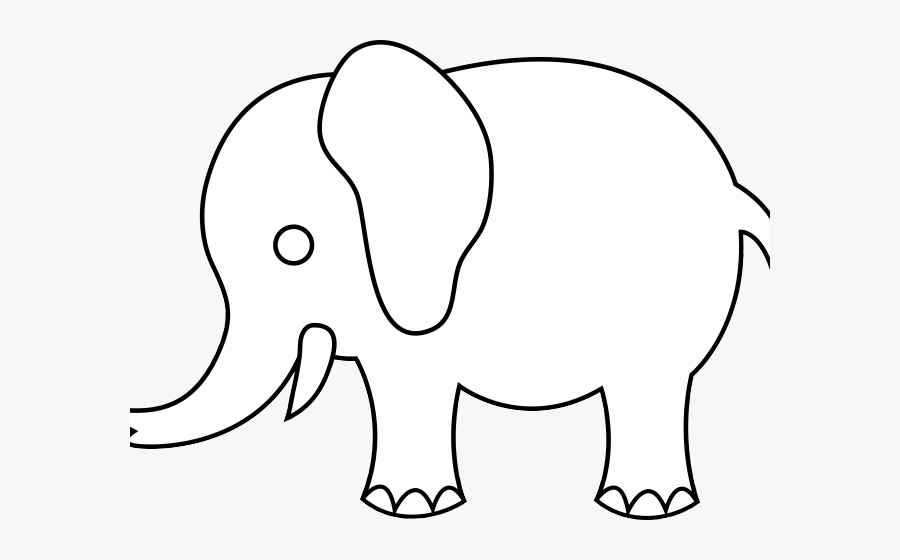 Drawing Outline Simple Elephant, Transparent Clipart