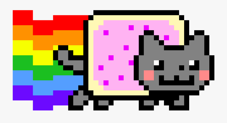 Nyan Cat Vector Pixel Art Neon Cat Free Transparent Clipart