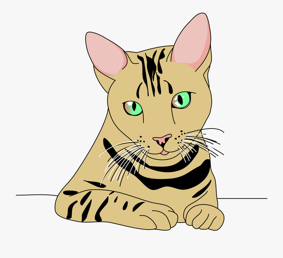 Free Striped Cat Clipart - Cat, Transparent Clipart