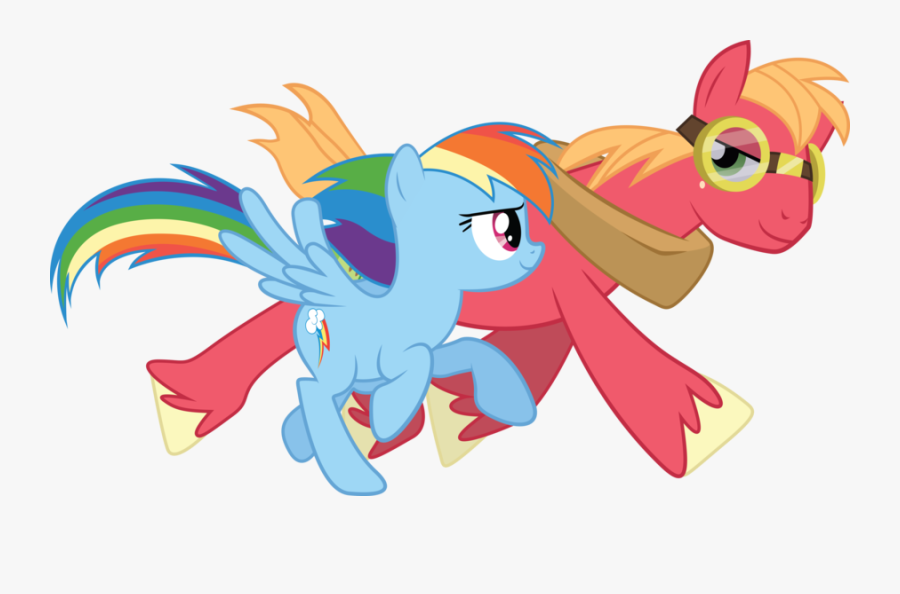 Rainbow Dash Pony Big Mcintosh Mammal Cartoon Vertebrate - Mlp Rainbow Dash And Big Macintosh, Transparent Clipart