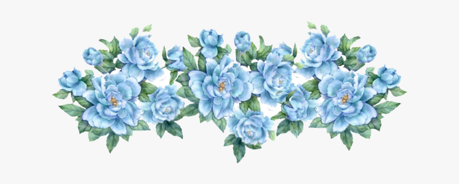 Free Vintage Flower Graphics - Blue Vintage Flowers Png, Transparent Clipart