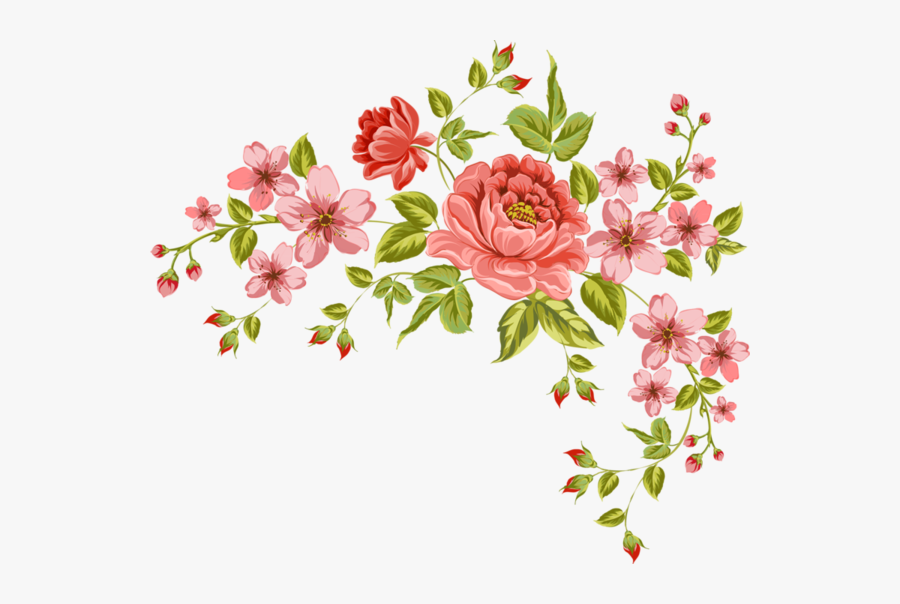 Corner Clipart Vintage Floral - Vector Flowers Vintage, Transparent Clipart