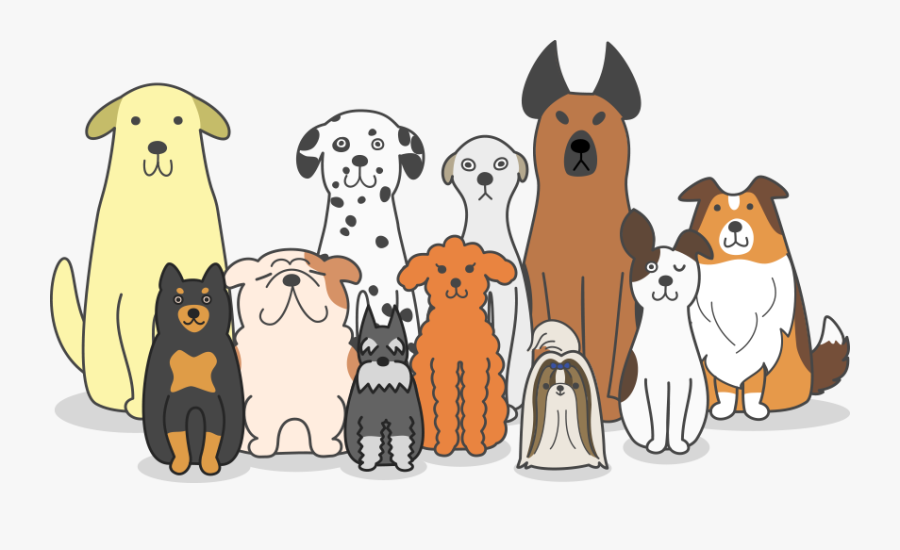 Group Of Dogs Cartoon, Transparent Clipart