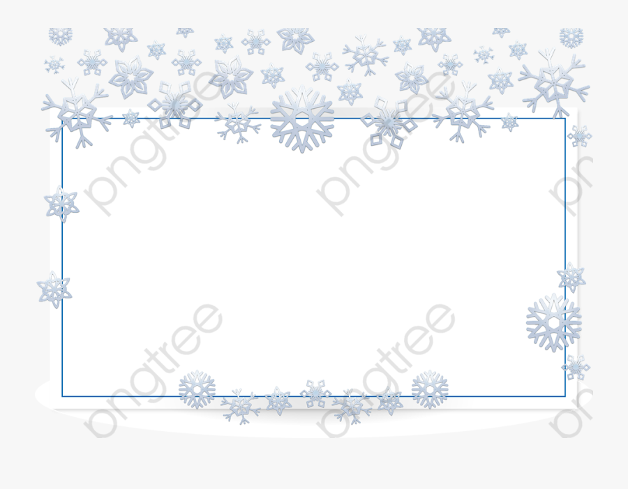 Snowflake Clipart Winter Frame - Moldura Foto Flocos De Neve, Transparent Clipart