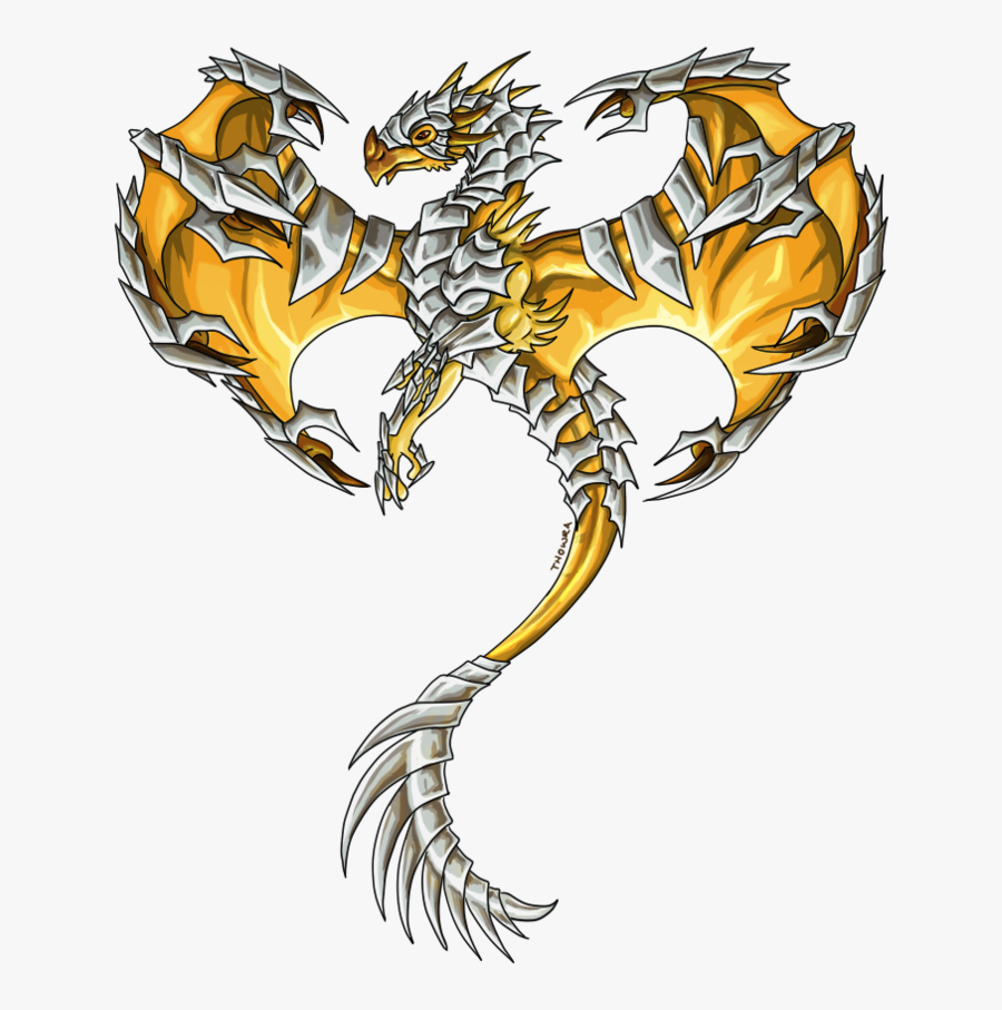 Dragon,fictional Character,mythical Art - Silver And Gold Dragon, Transparent Clipart