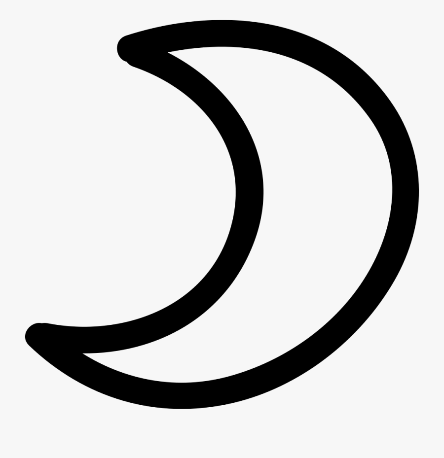 Moon Png Outline - Hand Drawn Moon Icon, Transparent Clipart