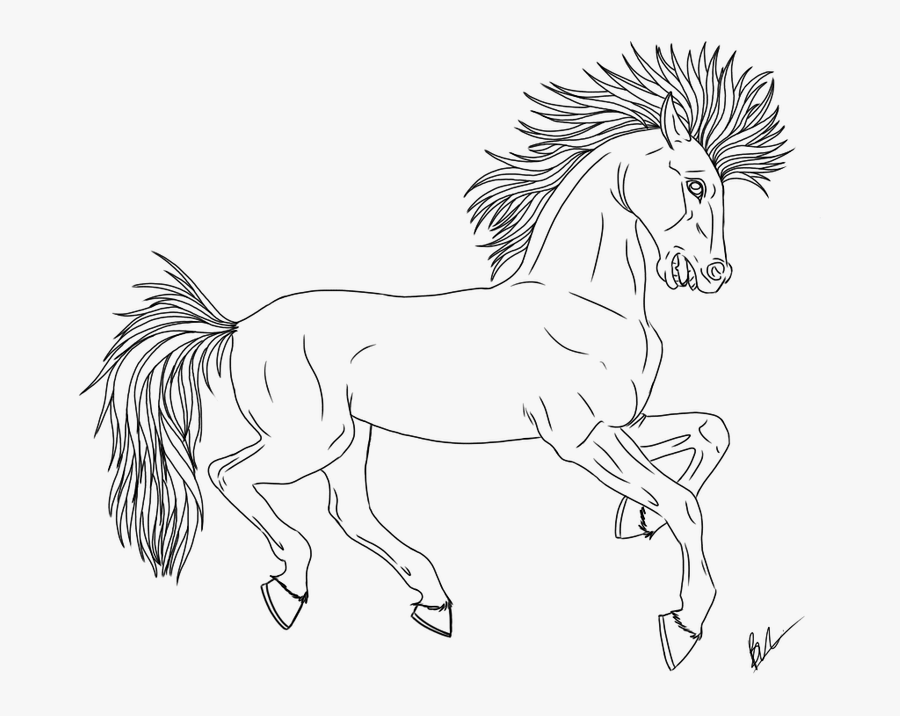 Carousel Horse Lineart - Line Art, Transparent Clipart