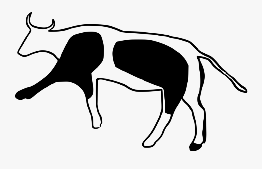 Monochrome Photography,bull,horn - Bushman Painting White And Black, Transparent Clipart