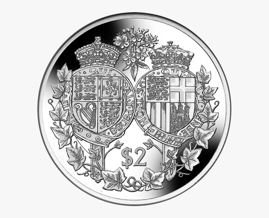 Black Crown With Shield Clipart - Coins 70th Wedding Anniversary Elizabeth And Philip, Transparent Clipart