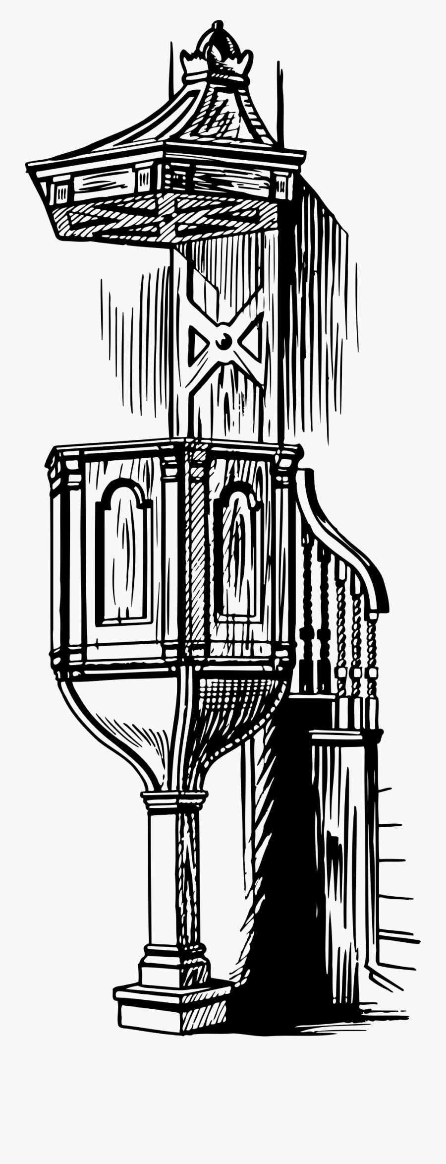 Pulpit - Pulpit Png Black And White, Transparent Clipart