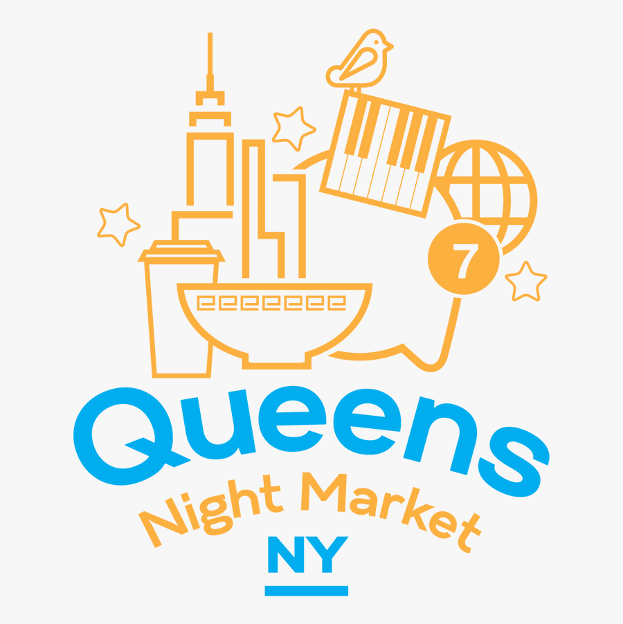 International Food & Flea Market Coming To Flushing, - Queens Night Market Logo, Transparent Clipart