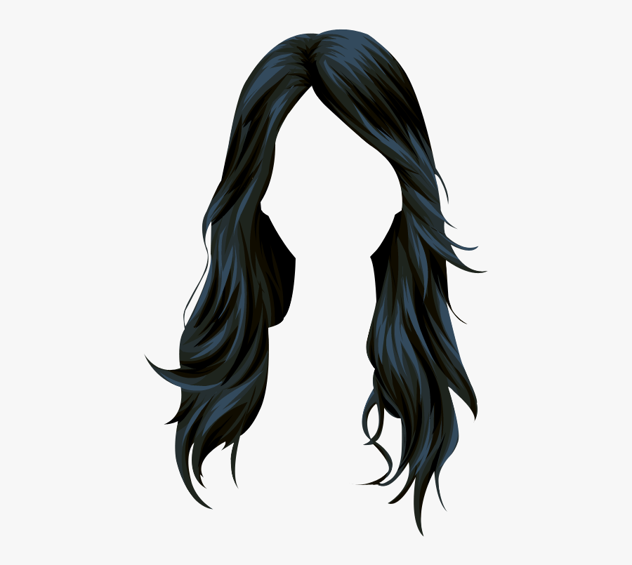 Wig Stardoll Long Hair Vector Black Clipart - Long Hair Vector Png ...