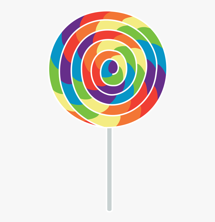 Vector Freeuse Library Rainbow Lollipops Clipart - Transparent Background Lollipop Clipart, Transparent Clipart