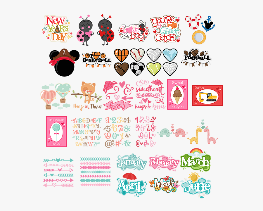 Transparent January 2016 Clipart - Freebie Miss Kate Cuttables, Transparent Clipart