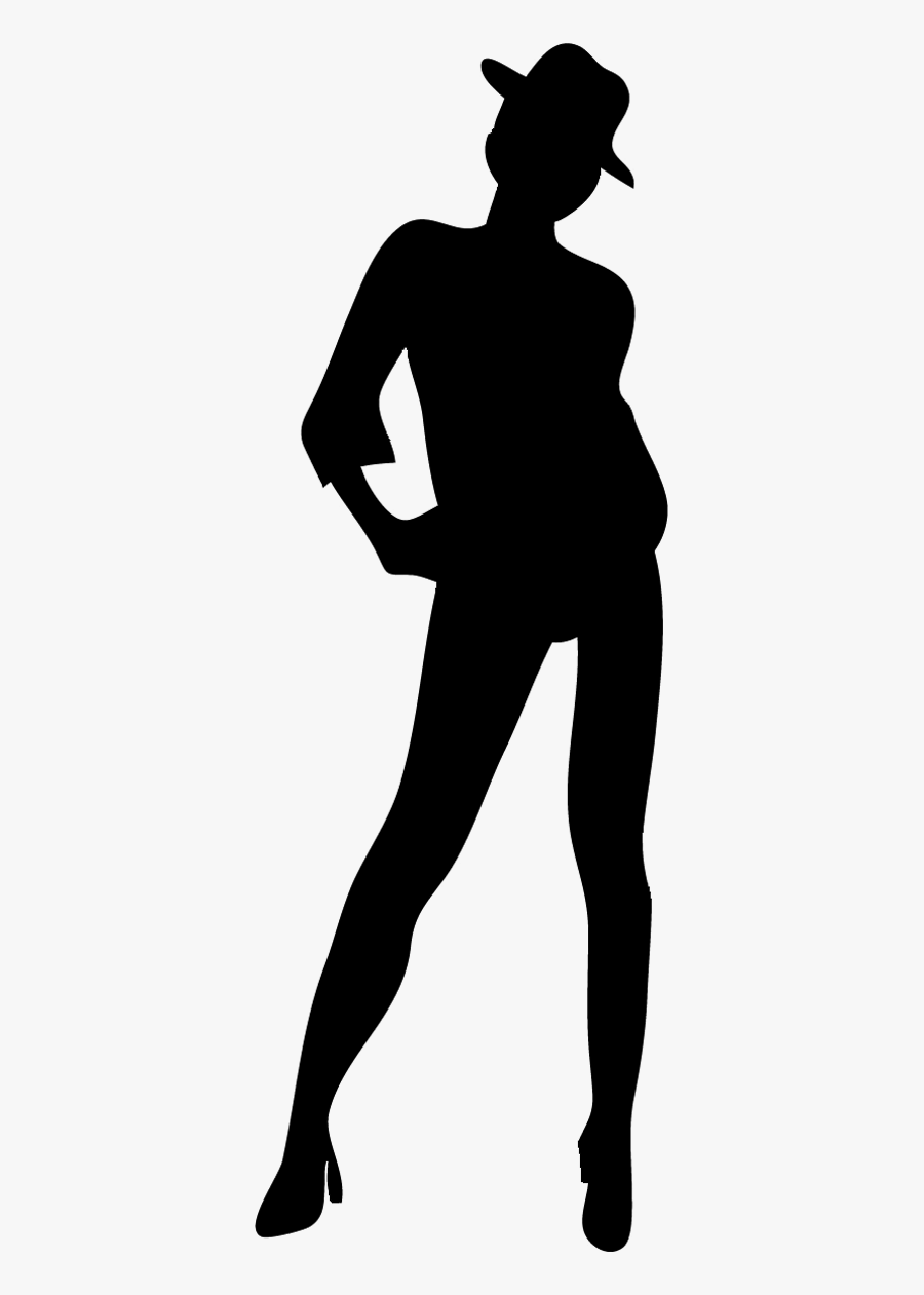 Female Silhouette With Hat - Female With Hat Silhouette, Transparent Clipart