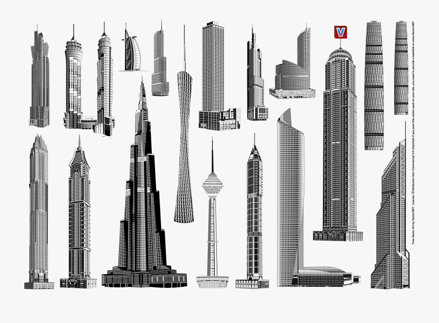 World Towers Png Image - Burj Khalifa Vs Trump Tower, Transparent Clipart