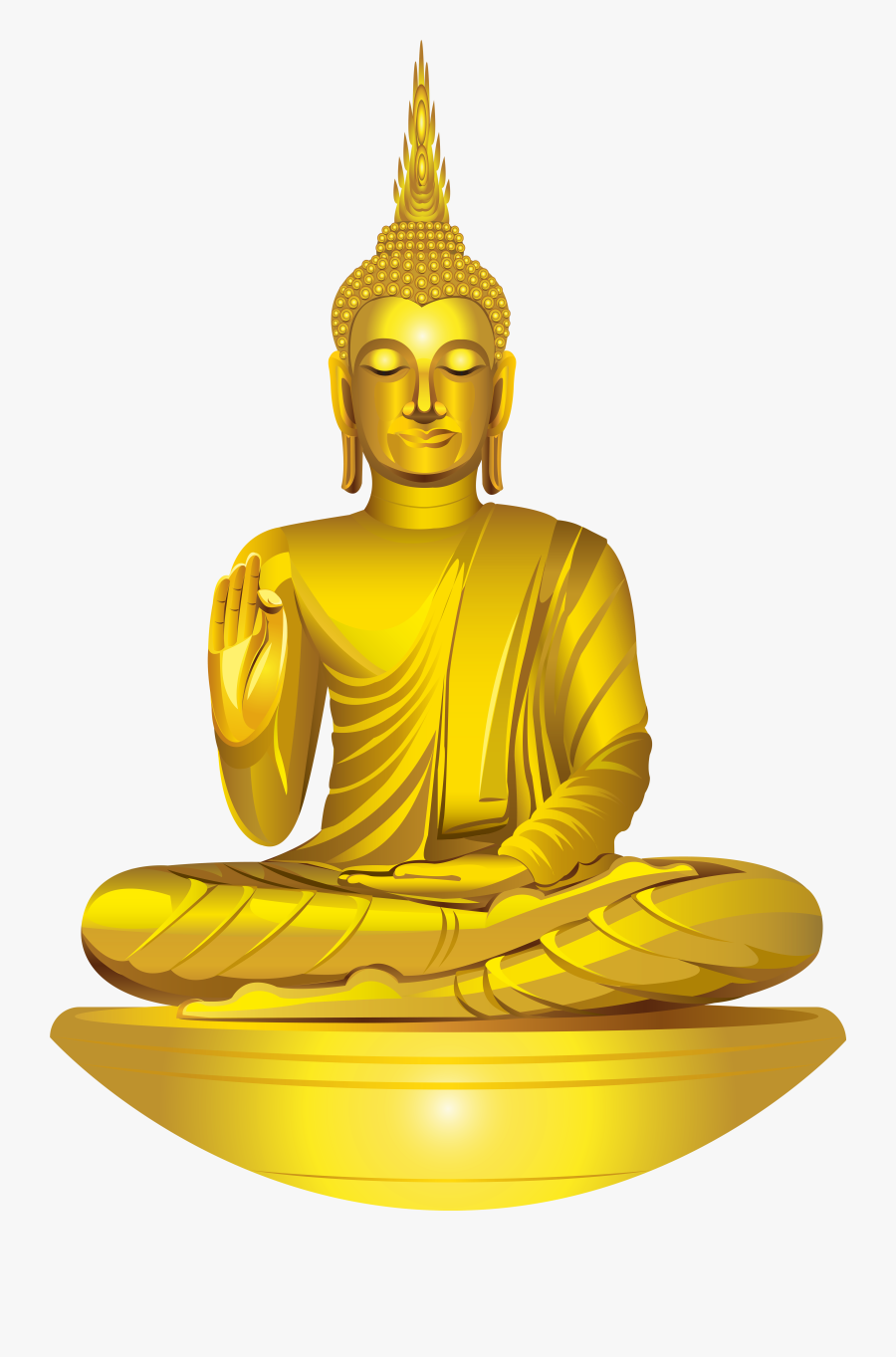 Golden Buddha Statue Png Clip Art - Gautam Buddha Photo Png, Transparent Clipart