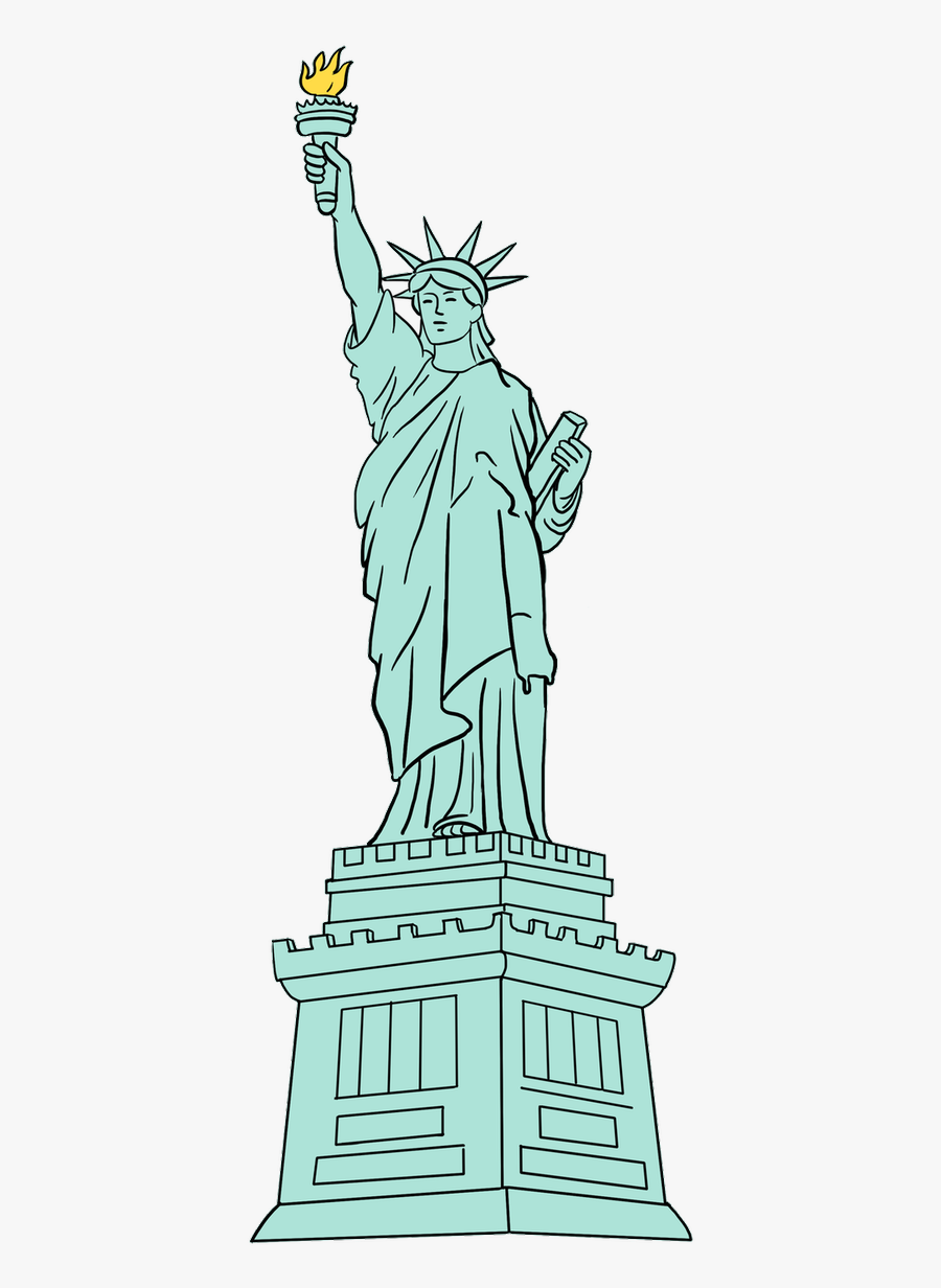 Drawn Statue Of Liberty Easy - Statue Of Liberty Drawing Easy, Transparent Clipart